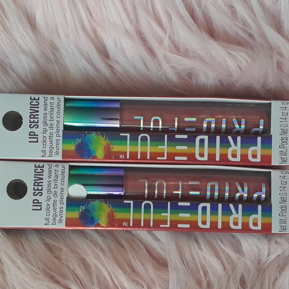 Brand New PRIDEFUL LIP SERVICE FULL COLOR LIP GLOSS WAND- 2 CT.